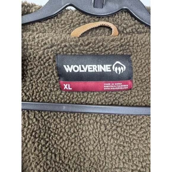 Wolverine Upland Canvas Vest Mens XL Brown Sherpa Lined Full Zip Work Heavy - Picture 4 of 8